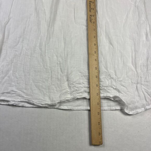 Sigrid Olsen Embroidered Caftan White 3/4 Sleeve Beach Coastal Coverup Tunic L - Picture 6 of 10